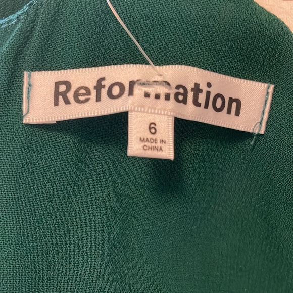 Reformation Green Emerald Twilight Square-Neck Crepe Midi Dress 6 - Picture 5 of 11